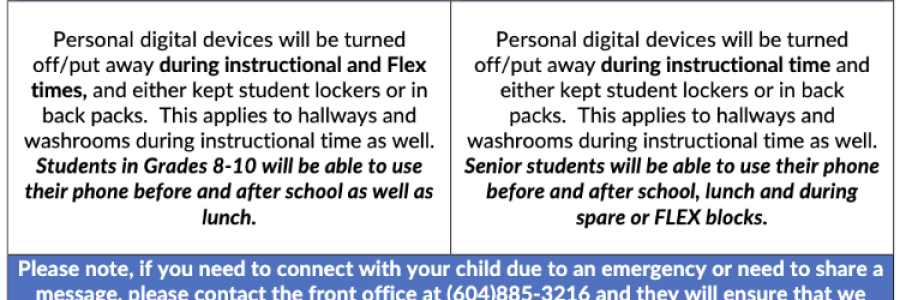 Cell Phone Policy Reminder